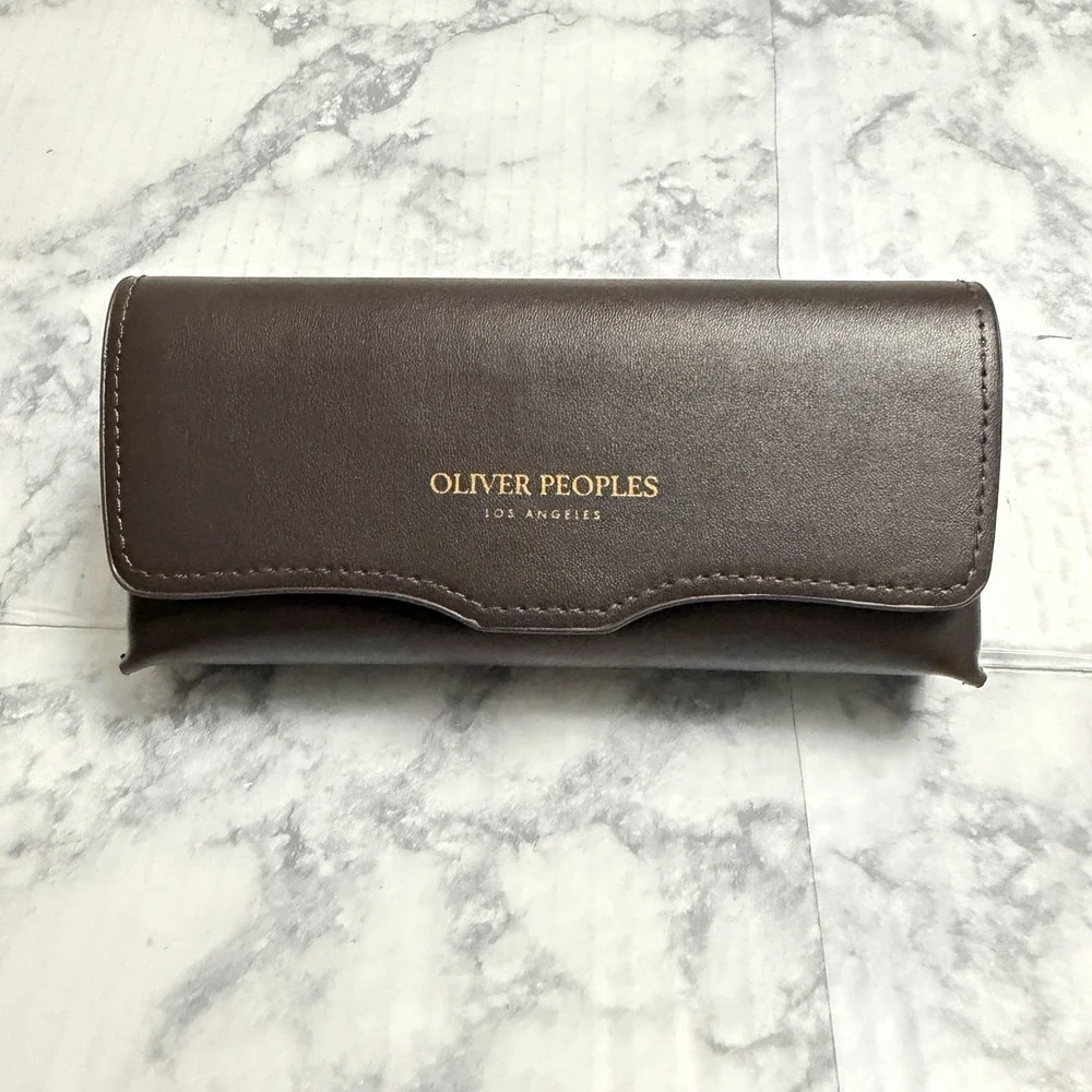 Oliver Peoples Soft Eyeglass/Sunglass Case - Brown - New Authentic Logo